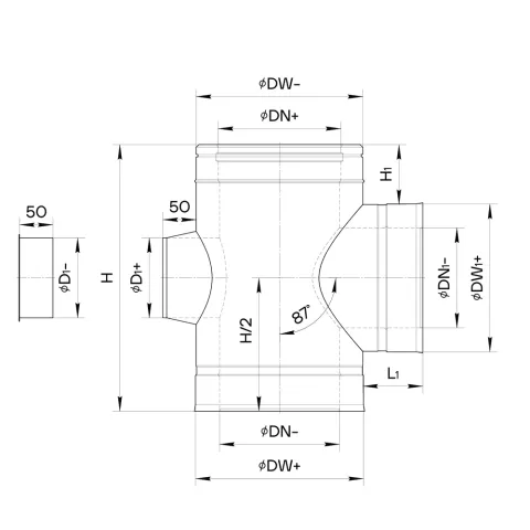 Труба дымоходная ø100 мм из нержавеющей стали 0,5мм